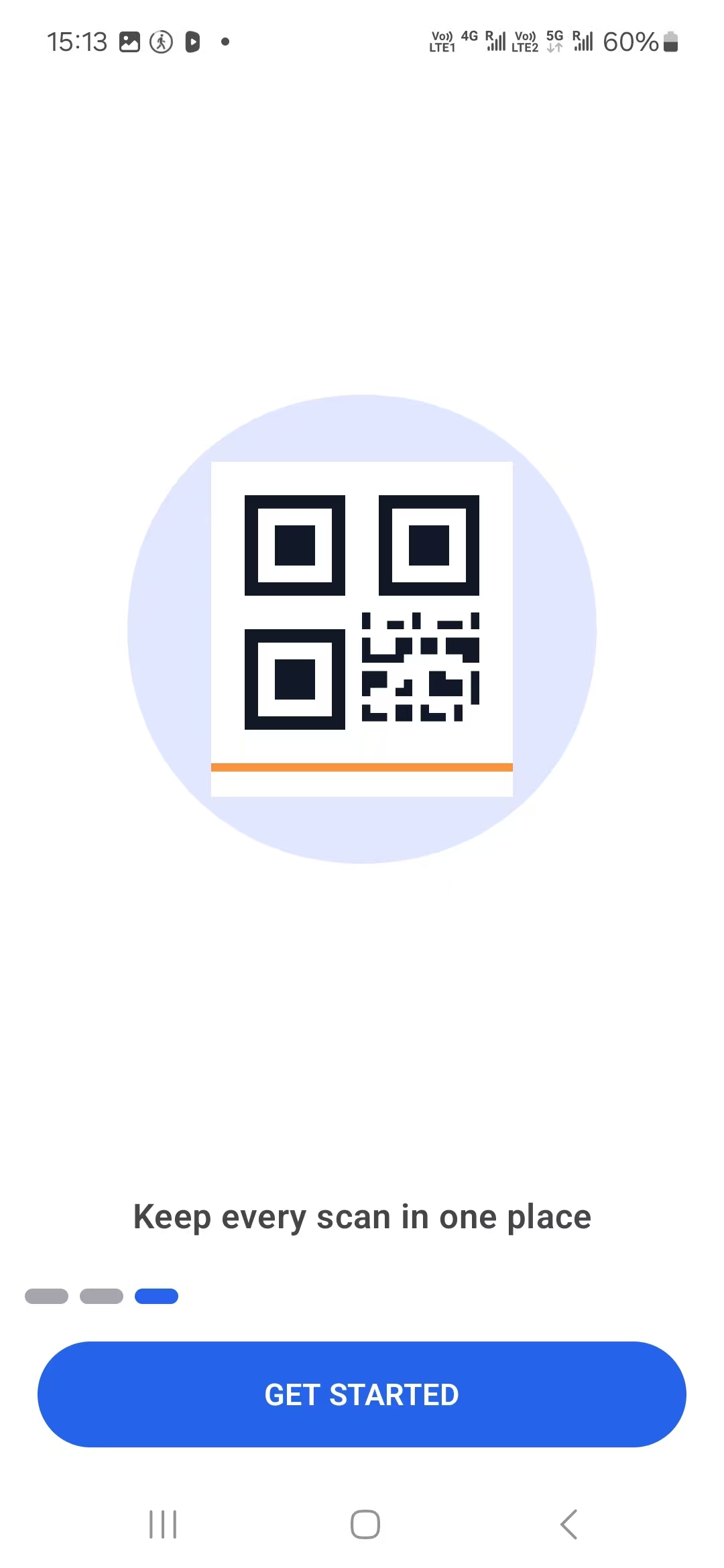 Onboarding screen for keeping scans